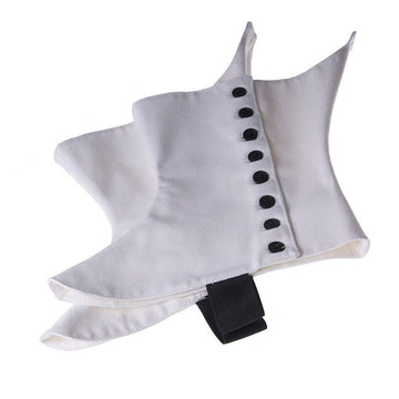 Pipe Band Spats Heavy Cotton White Black Buttons - biznimart